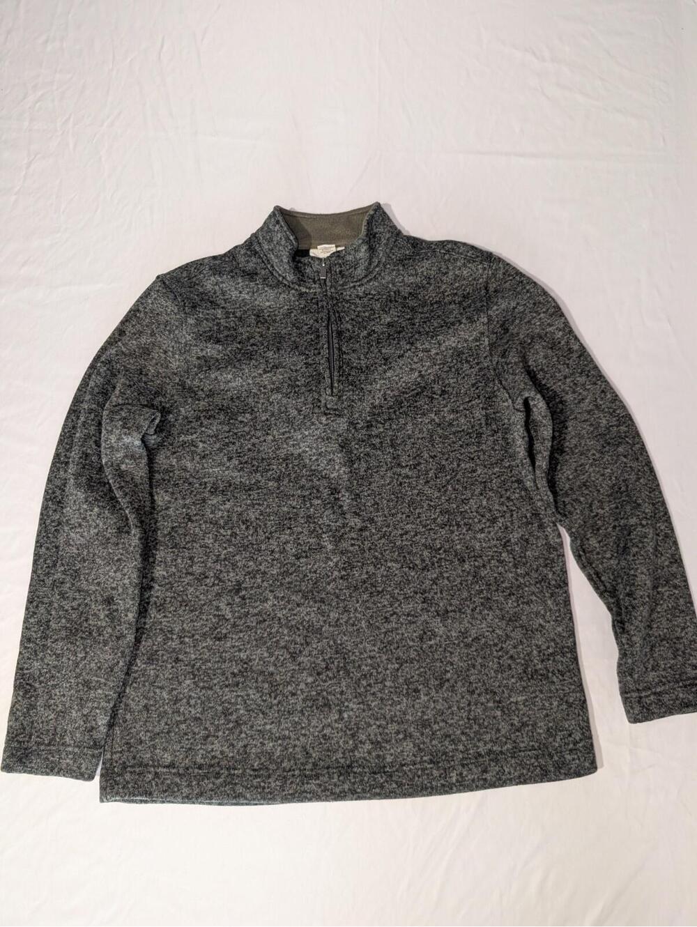 Aspen Men's 1/4 Zip Pullover Sweater Gray Marled Fleece Size XXL